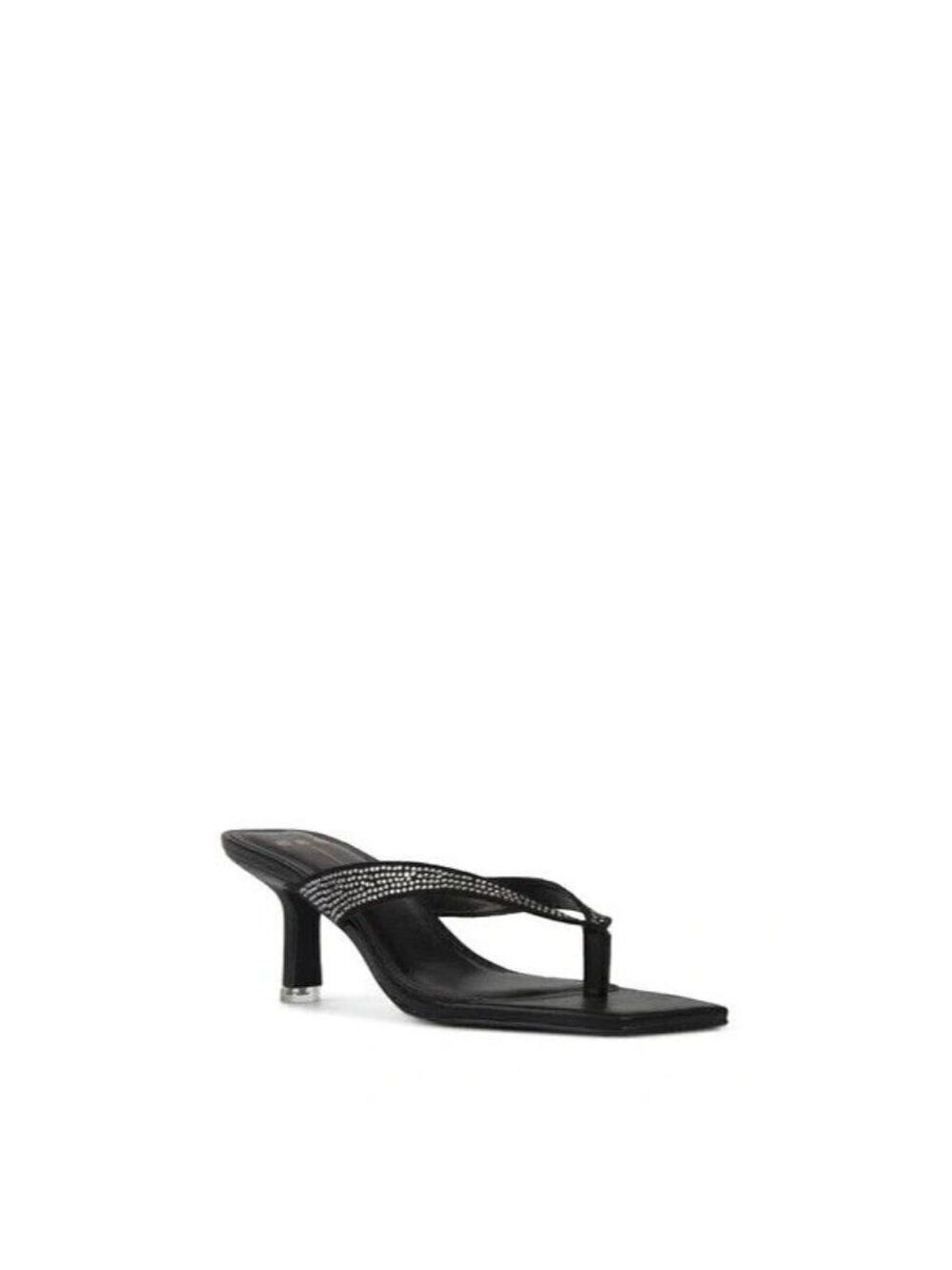 BLACK Suede Studio "Estelle" Sandals BNWOT Heels Women New Crytstals - Picture 9 of 9